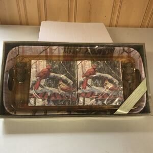 Goody’s Hors d'oeuvres Gift Set Red Birds W/Snow